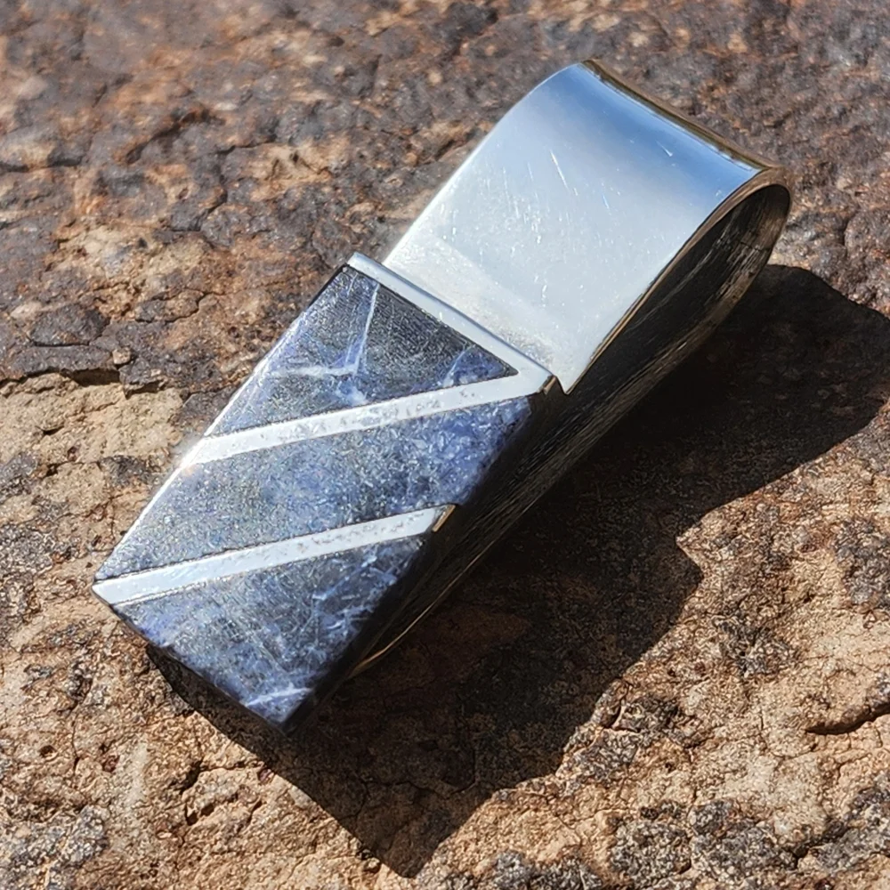 Sterling Silver Sodalite GEMSTONE Money CLIP